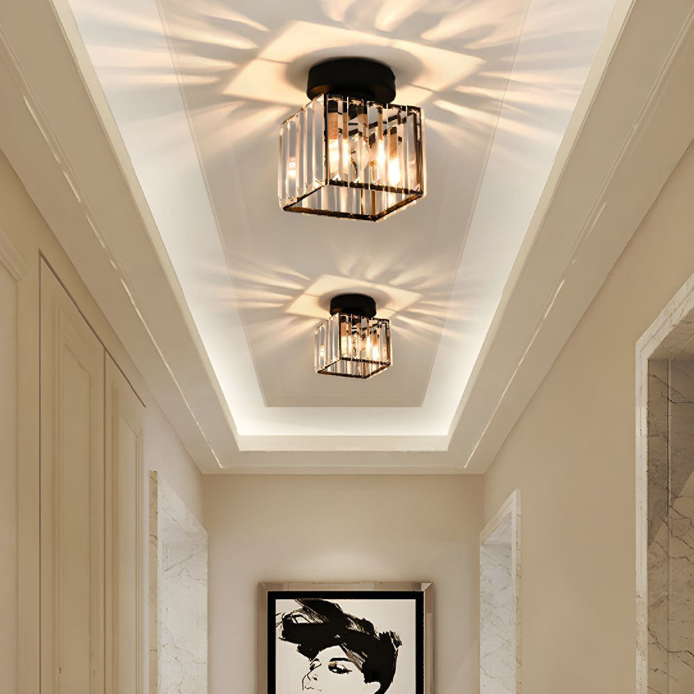 Contemporary 1-Light Flush Mount Ceiling Light for Hallway - Stylish and Modern Lighting Fixture for Home Interiors