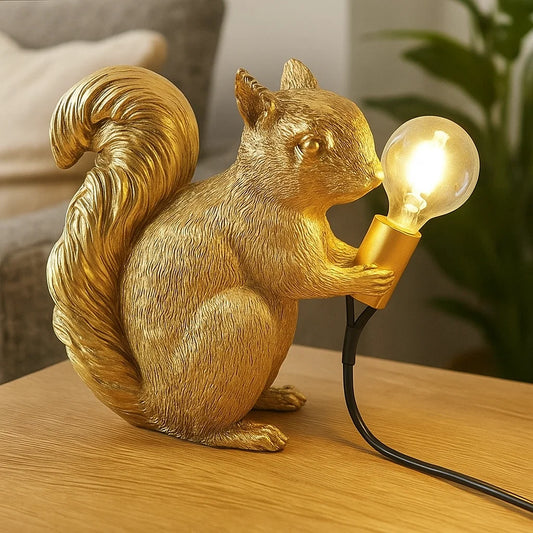 Table Lamp Resin Squirrel Animal Light