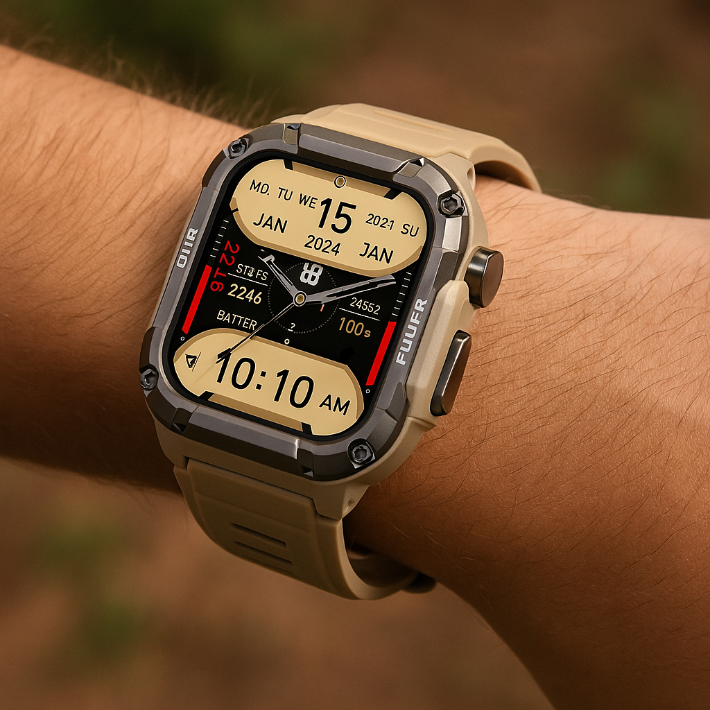 Montre intelligente robuste tracker de fitness extérieur noire