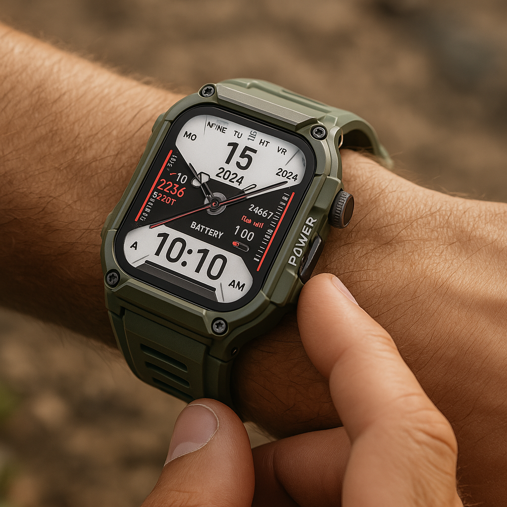 Montre intelligente robuste tracker de fitness extérieur noire