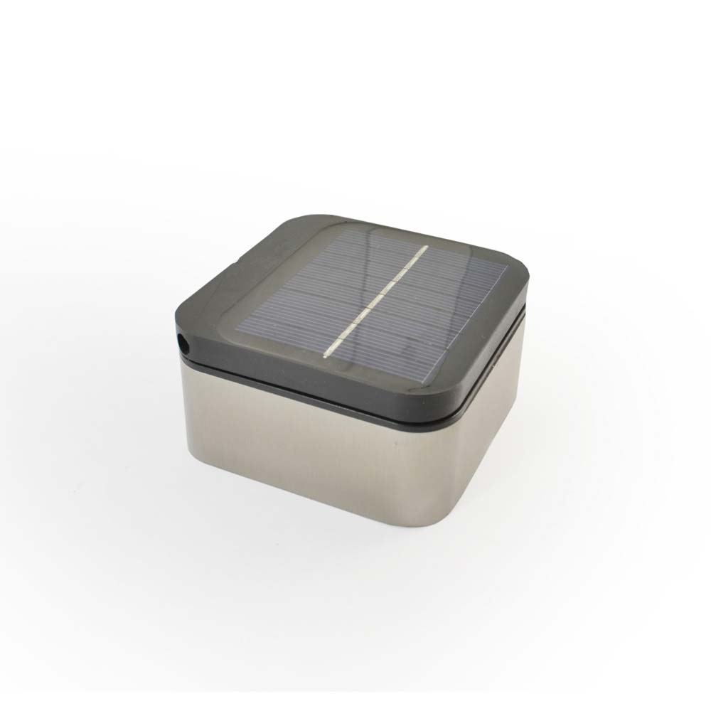 Aplique de pared de acero inoxidable, lámpara solar para exterior.