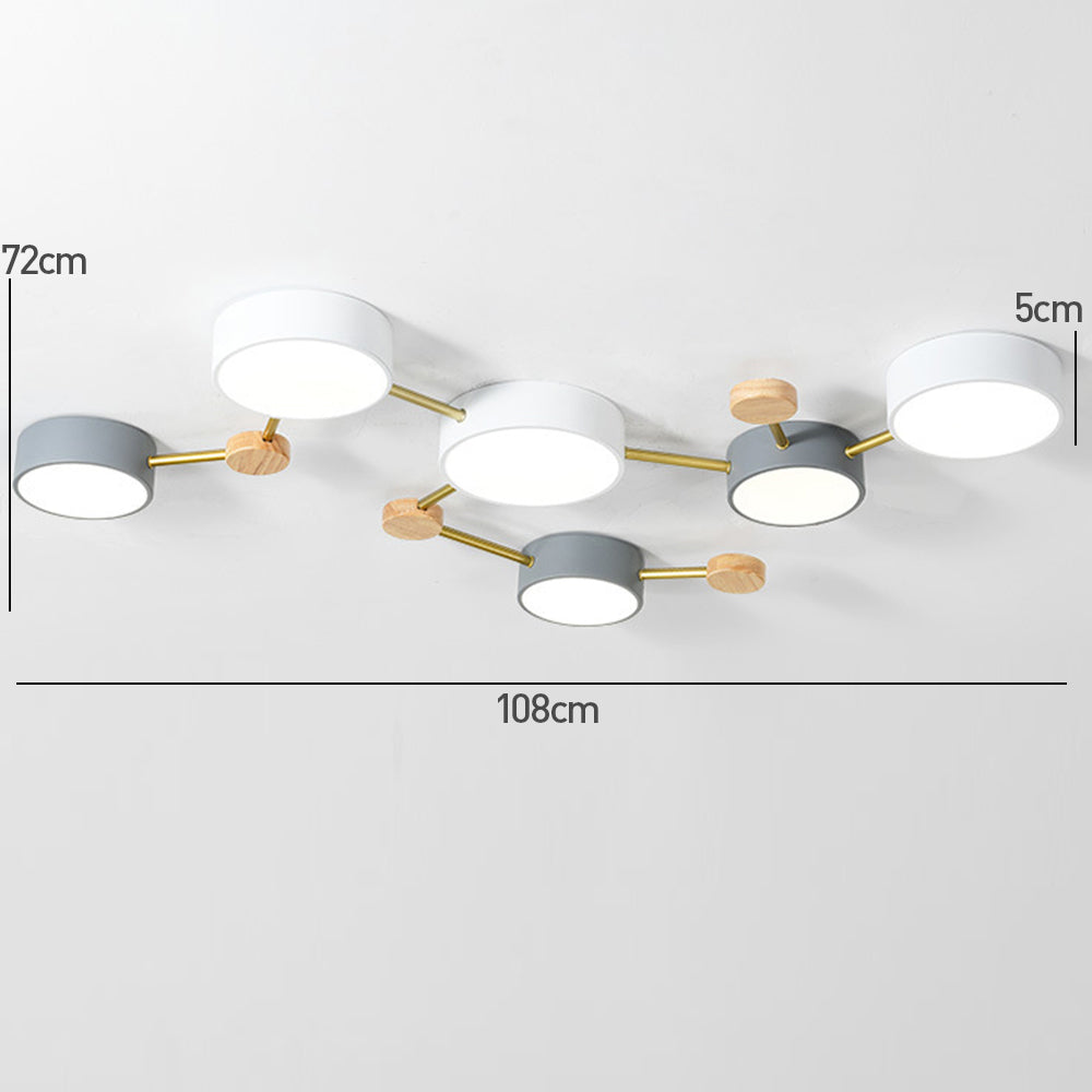 Nordic Inspired Creative Multi-Head LED White Ceiling Light Fixture for Modern Home Illumination