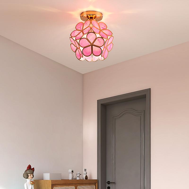 Elegant Floral Glass Ceiling Light Fixture for Hallways - Stylish Design for Contemporary Home Décor