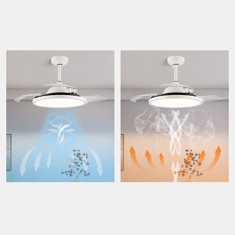 Sleek White Flush Ceiling Fan with Energy-Efficient LED Lights for Modern Home Décor and Optimal Air Circulation