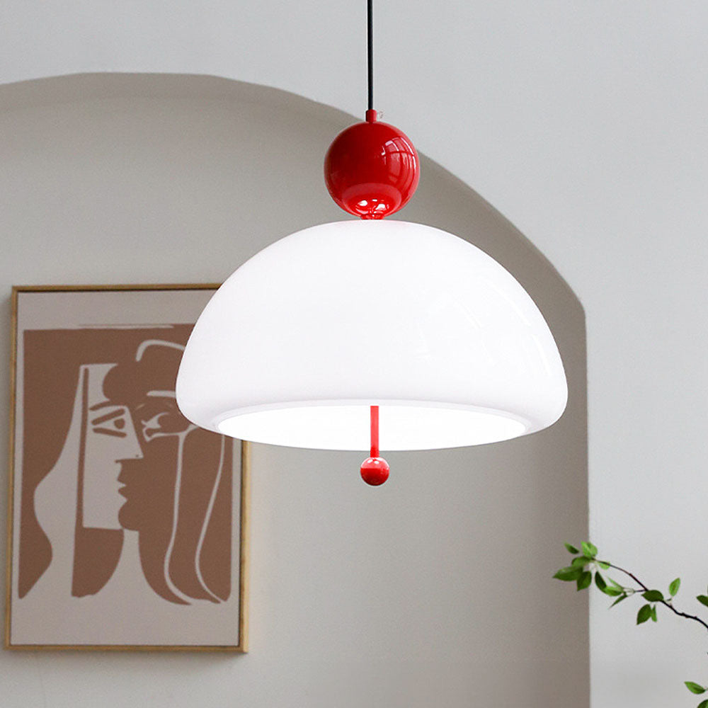 Modern Red Glass Pendant Light Fixture for Living Room - Stylish and Simple Design to Enhance Your Home Decor