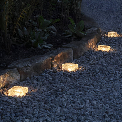 Lumières de chemin en brique de verre solaire de jardin