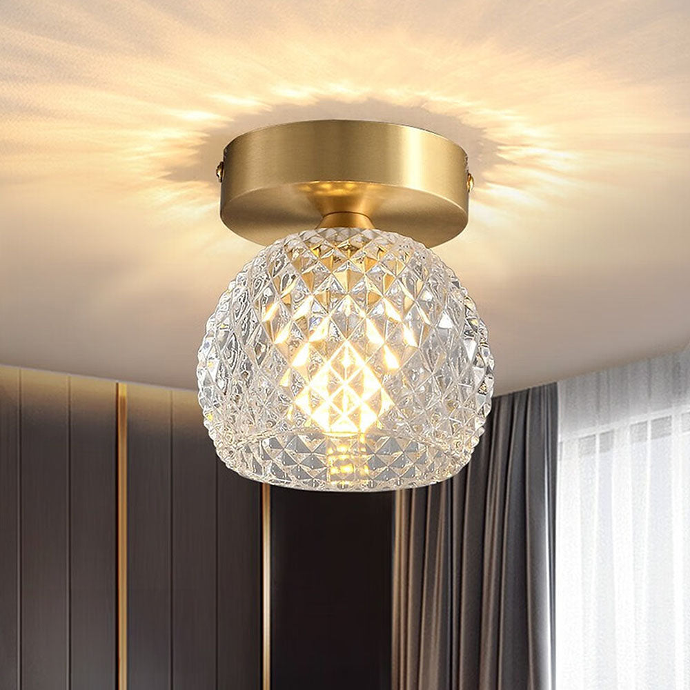 Contemporary Mini Clear Semi-Flush Ceiling Light for Hallway - Stylish and Modern Illumination Solution