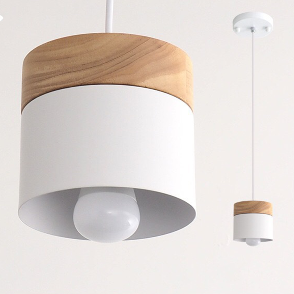 Nordic Wood Cylindrical Pendant Light – Stylish Scandinavian Hanging Lamp for Modern Home Décor and Ambient Lighting