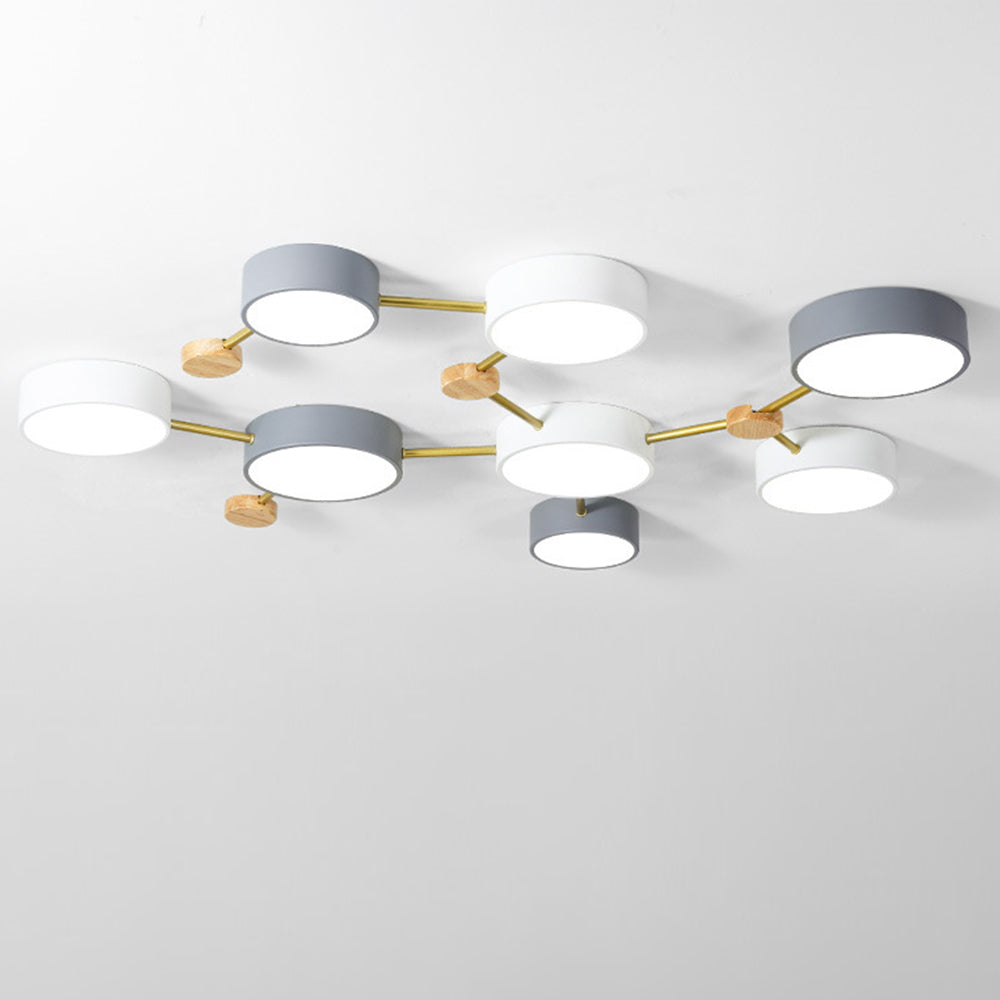 Nordic Inspired Creative Multi-Head LED White Ceiling Light Fixture for Modern Home Illumination