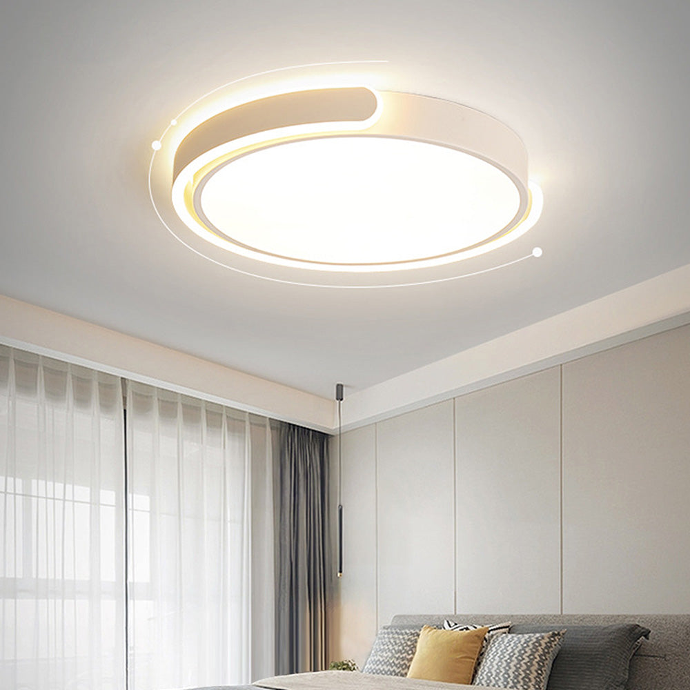 Sleek Minimalist Round Acrylic LED Ceiling Light for Modern Bedrooms - Stylish Illumination for Contemporary Spaces