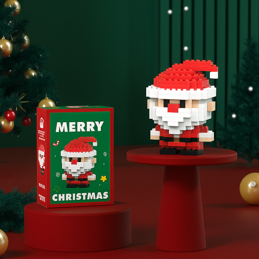 Set di Blocchi da Costruzione per le Vacanze Kit di Giocattoli con Figure Creative di Natale