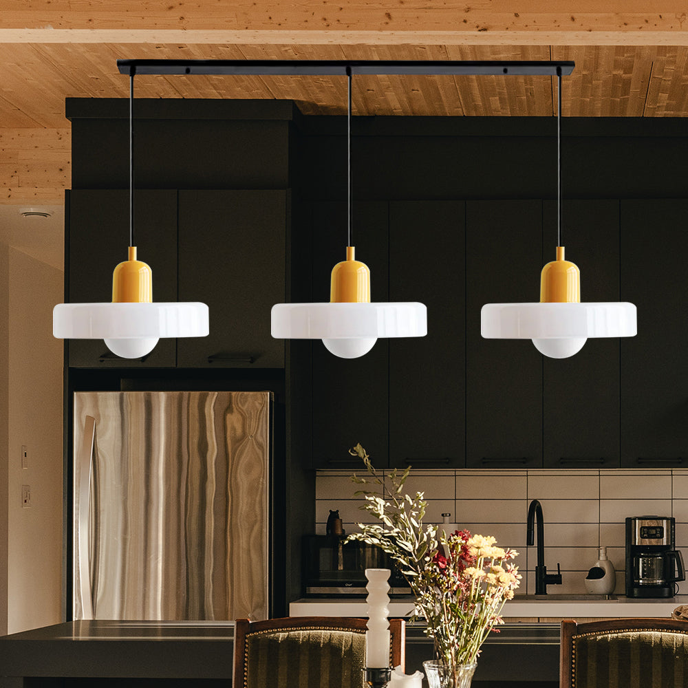 Contemporary 3-Head Glass Pendant Light - Stylish Modern Art Decor for Elegant Home Interiors