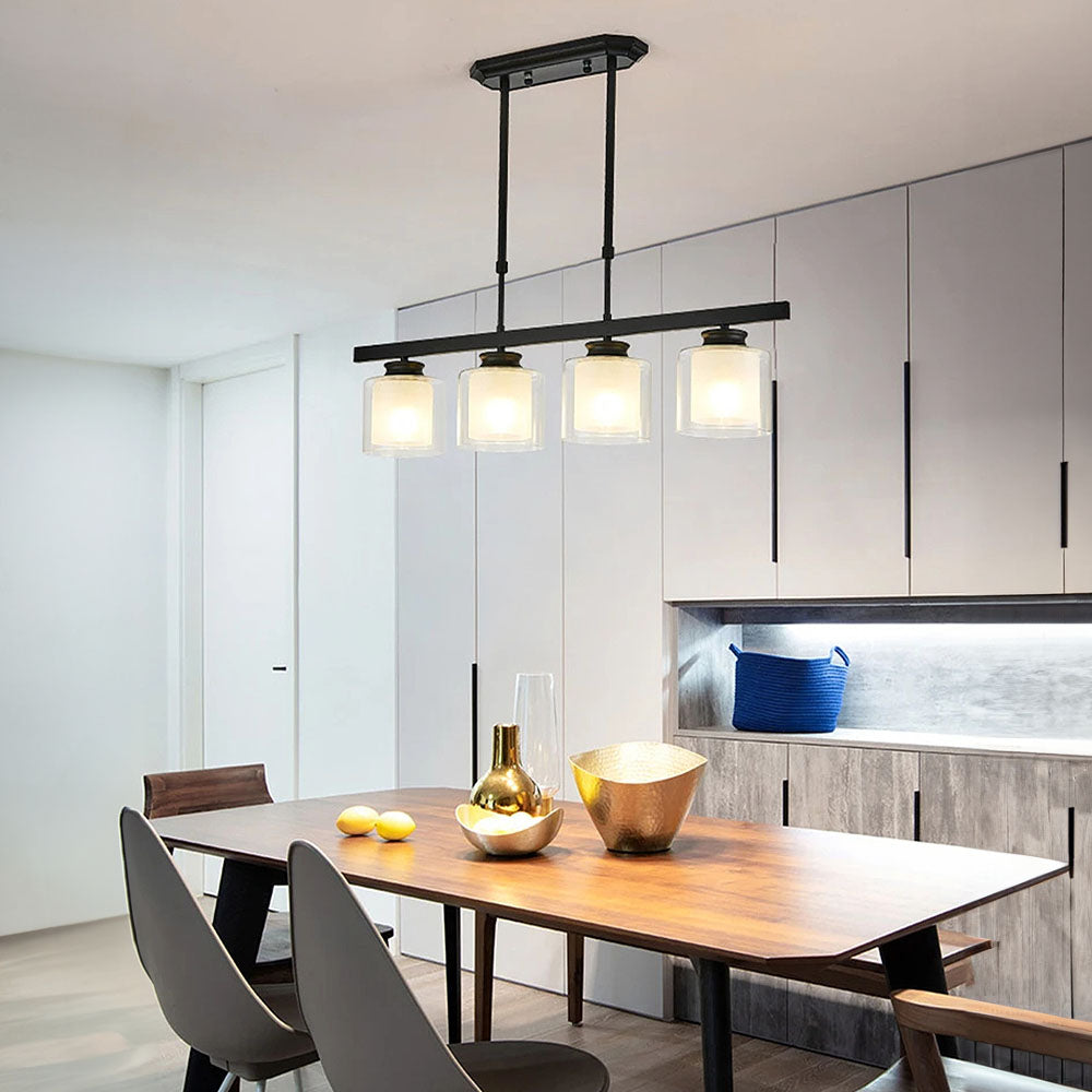 Plafonnier en verre pour îlot de cuisine moderne