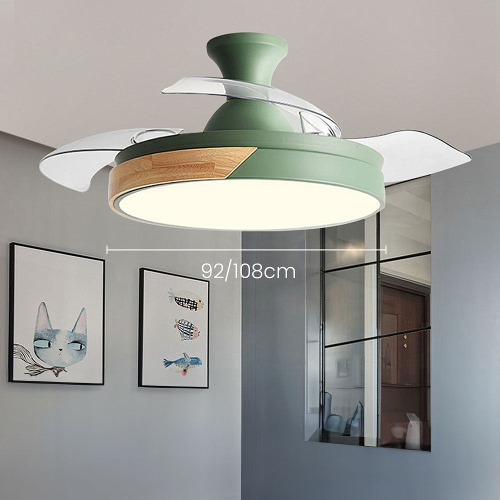 Acrylic Remote-Controlled LED Ceiling Fan with Light – Stylish and Energy-Efficient Home Lighting Solution