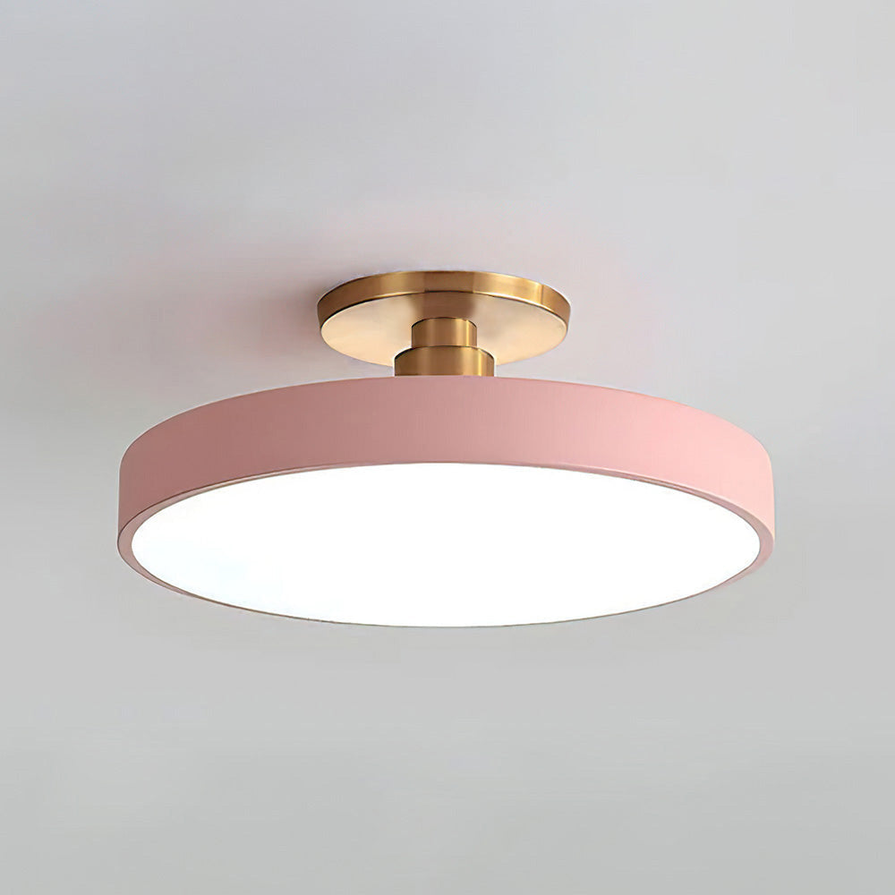 Set of 2 Dimmable Circular LED Semi Flush Ceiling Lights for Bedroom - Modern Lighting Solutions for Stylish Interiors