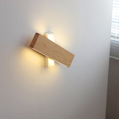 Wall Light With Rotatable Wood LED Design