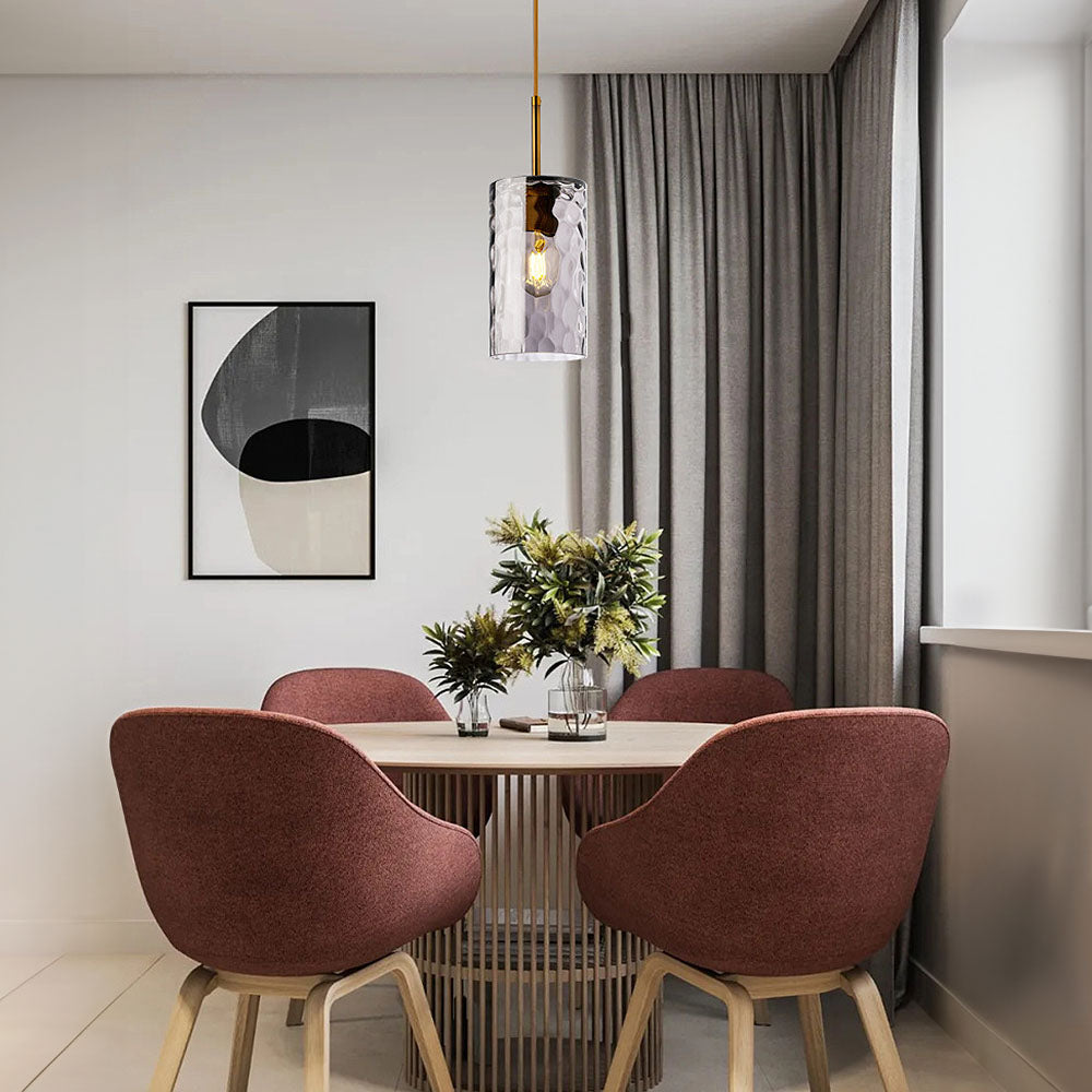 Elegant Ripple Glass Pendant Light for Dining Room - Stylish Ceiling Fixture to Enhance Your Home's Ambience and Decor