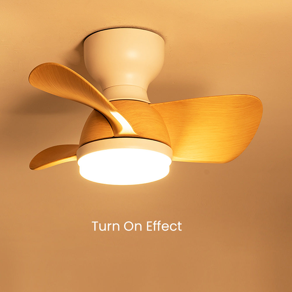 Elegant Wooden Ceiling Fan with LED Light for a Stylish Bedroom Ambience - Simple Design for Modern Living Spaces