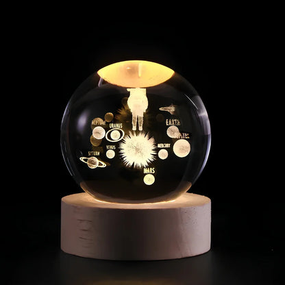 LED Night Light with 3D Crystal Sphere
