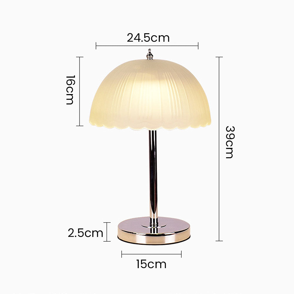 Elegant Modern White Glass Table Lamp for Bedroom - Stylish, Simple Design for Ambient Lighting and Contemporary Decor