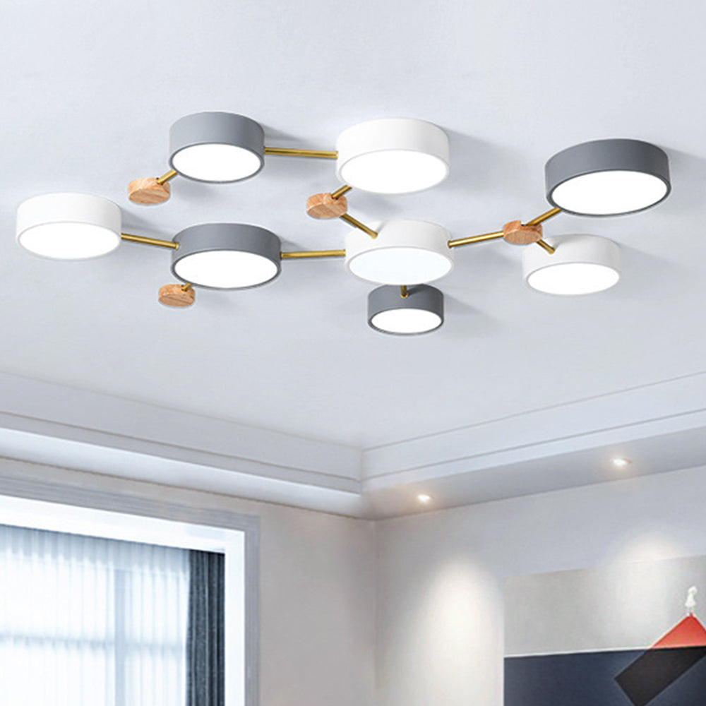 Nordic Inspired Creative Multi-Head LED White Ceiling Light Fixture for Modern Home Illumination