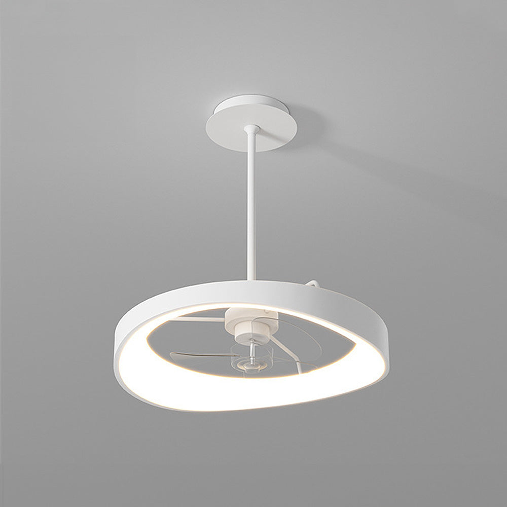 Sleek Minimalist Iron White Ceiling Fan with Integrated Light for Stylish Home Comfort and Modern Décor