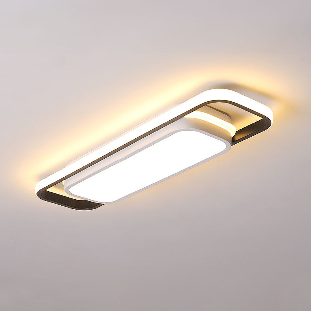 Sleek Black LED Corridor Ceiling Lights - Long, Low Profile Design for Modern Hallways and Spaces, Perfect for Subtle Illumination