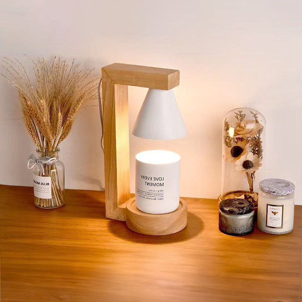 Rustic Wooden Mini Candle Lamp for the Bedroom - Warm Glow Lighting for a Cozy Atmosphere