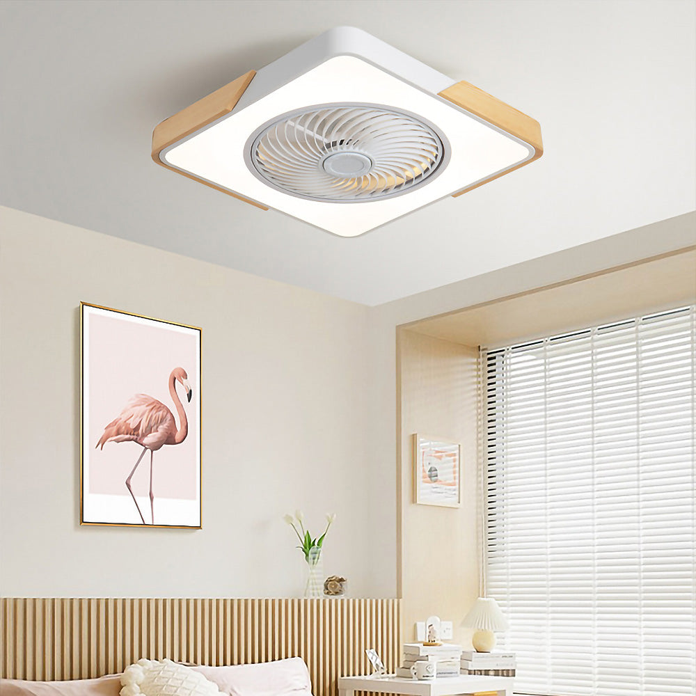 Modern Round Wooden Ceiling Fan with Energy-Efficient LED Lights for Stylish Home Illumination and Air Circulation