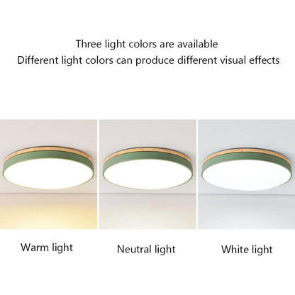 Ceiling Light Modern Wood LED Flush Fitting