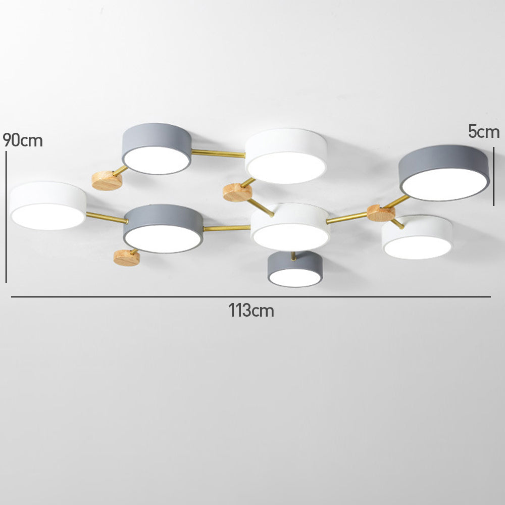 Nordic Inspired Creative Multi-Head LED White Ceiling Light Fixture for Modern Home Illumination