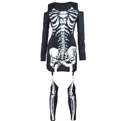 Women's Costume - Skeleton Print Mini