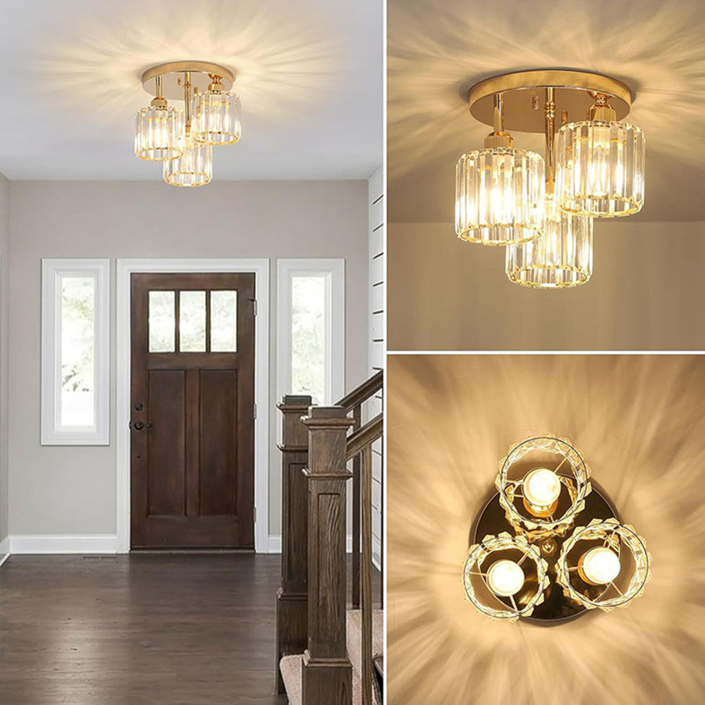 Elegant Modern Crystal Semi-Flush Ceiling Lights