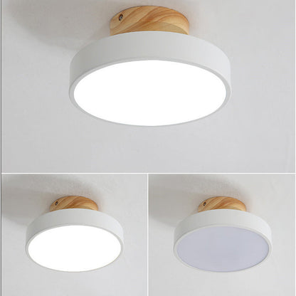 LED Ceiling Light Wooden Flush Mount Fixture