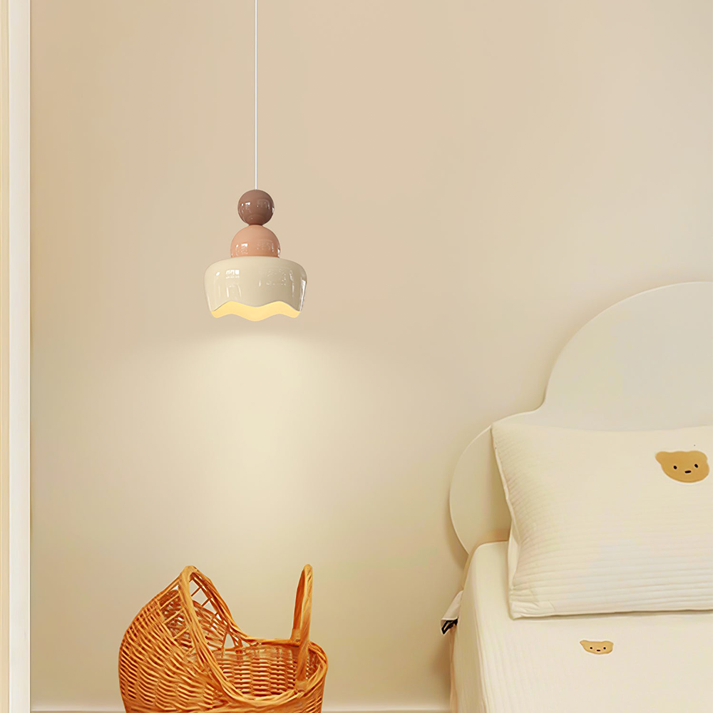 Cream Bedside Pendant Lamp for Sunny Bedrooms – Elegant Lighting Solution for a Bright and Inviting Atmosphere