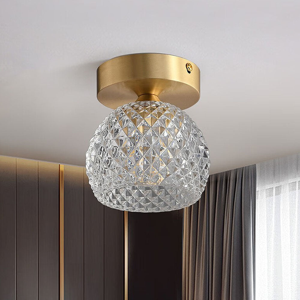 Contemporary Mini Clear Semi-Flush Ceiling Light for Hallway - Stylish and Modern Illumination Solution