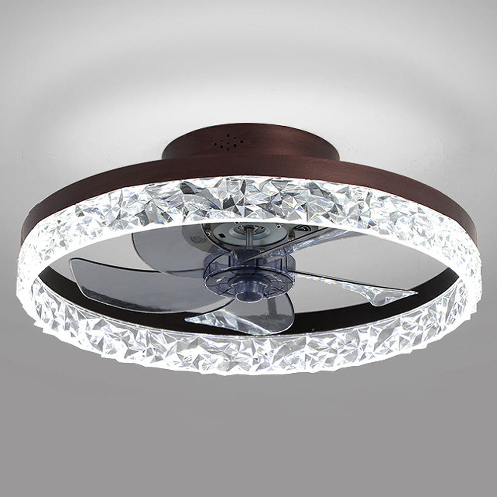 Modern Round Ceiling Fan with LED Light - Stylish Hardware Design for Enhanced Airflow and Illumination in Any Room