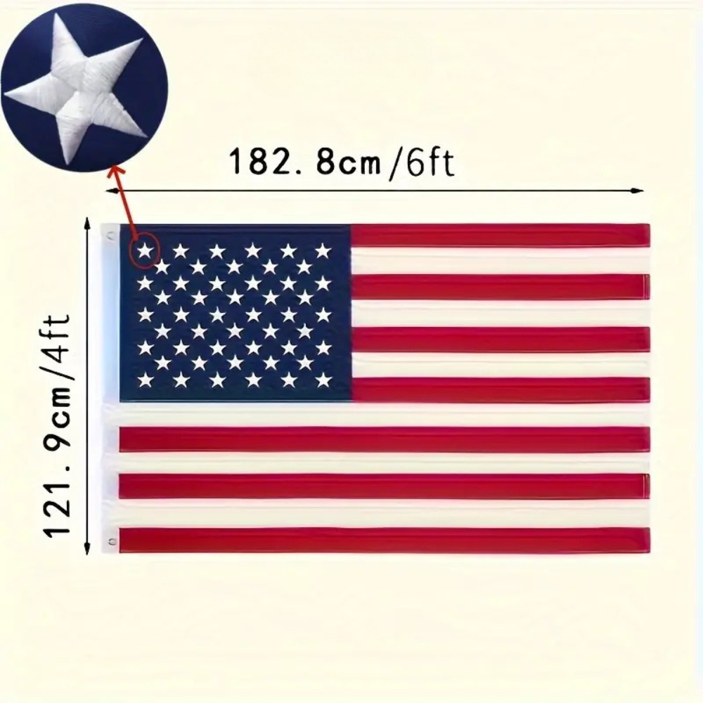 Bandera Americana de Nylon Resistente con Estrellas Bordadas y Ojales de Latón para Exterior