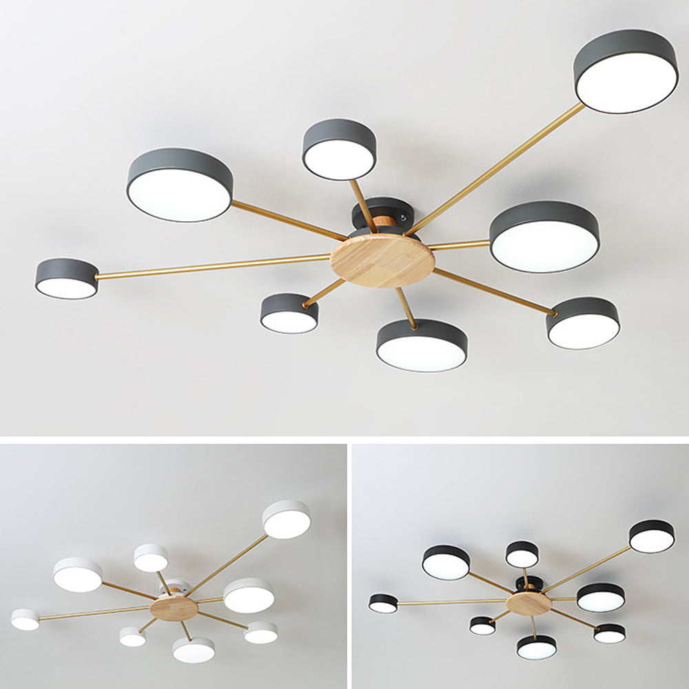 Multi-Bulb Round LED Ceiling Light for Bedrooms - Stylish Illumination for Modern Home Décor