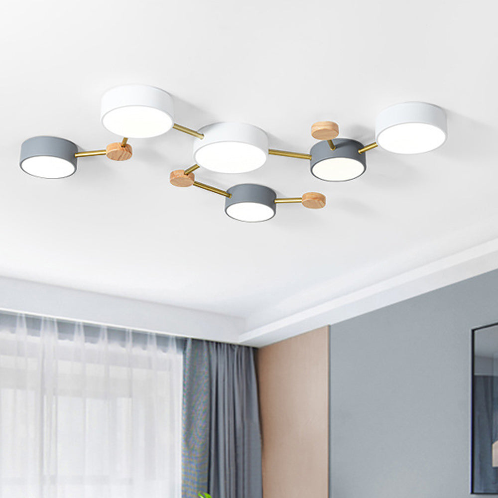 Nordic Inspired Creative Multi-Head LED White Ceiling Light Fixture for Modern Home Illumination