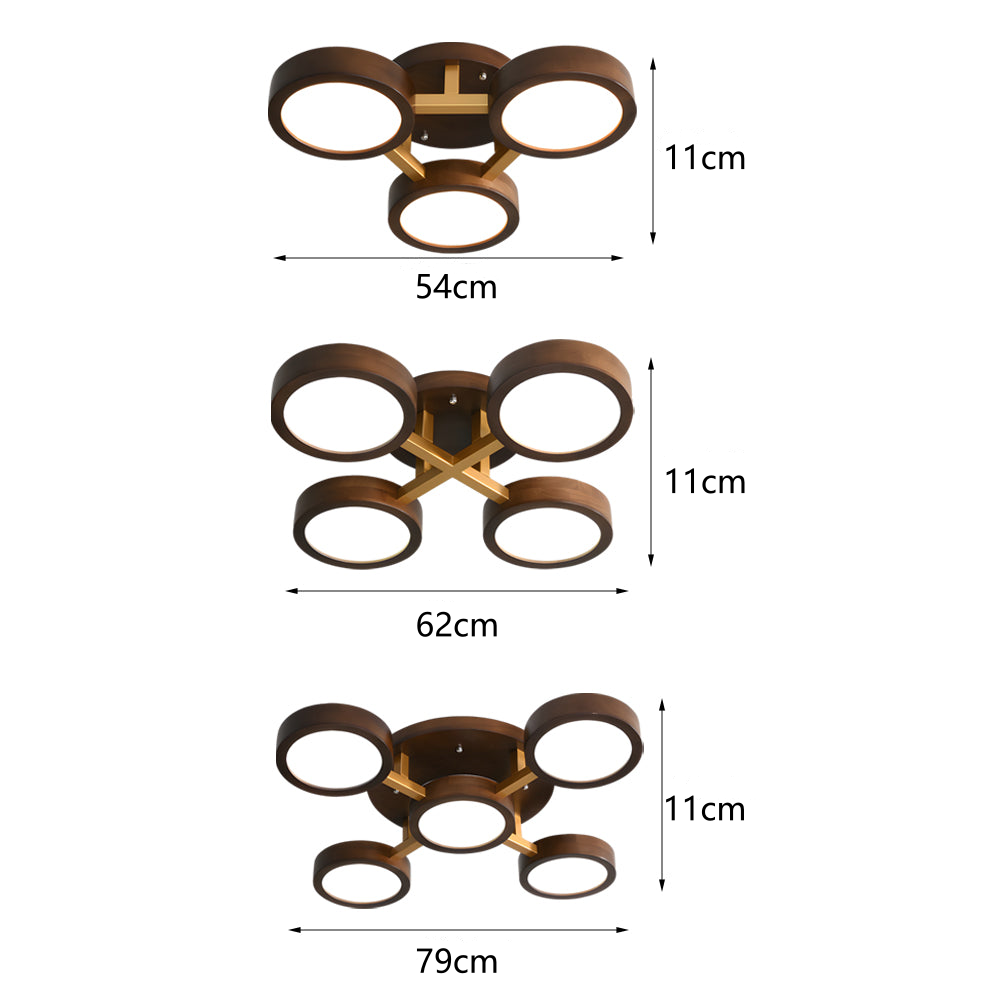 LED Ceiling Light with Wood Modern Design