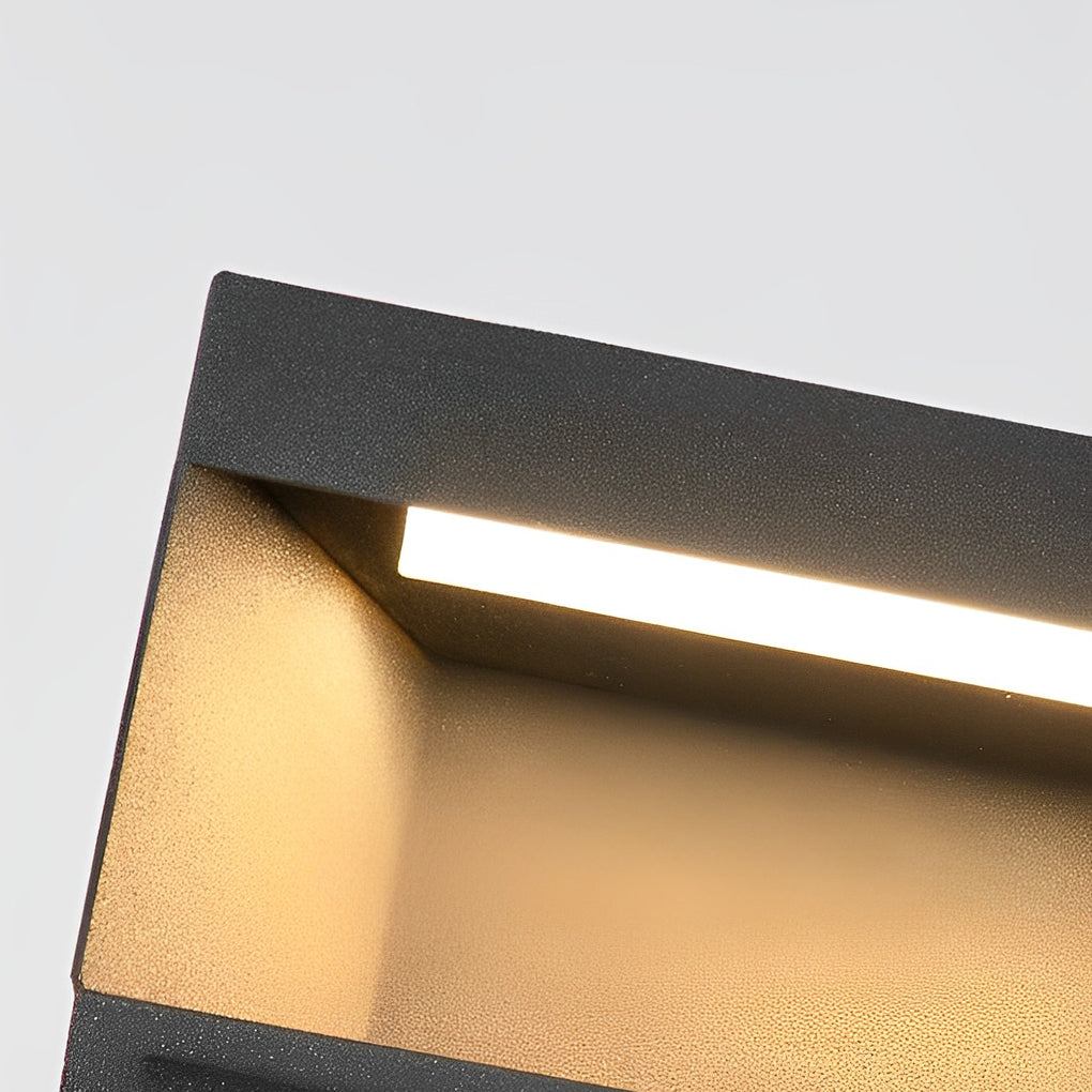 Farola LED para exterior moderna de metal negro