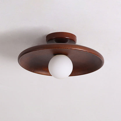 Nordic Wood Minimalist Round Ceiling Light for Hallway
