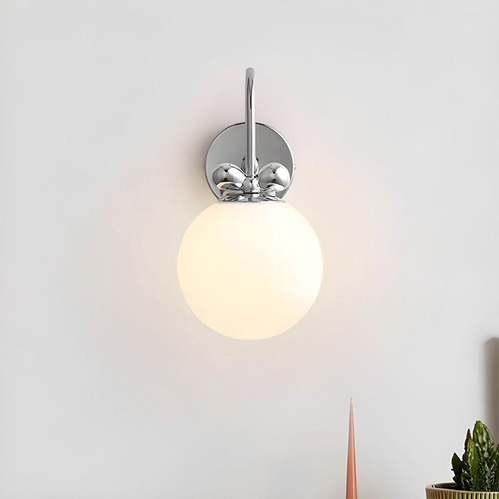 Sleek Chrome Globe Glass Indoor Wall Light Fixture for Elegant Home Illumination and Modern Decor