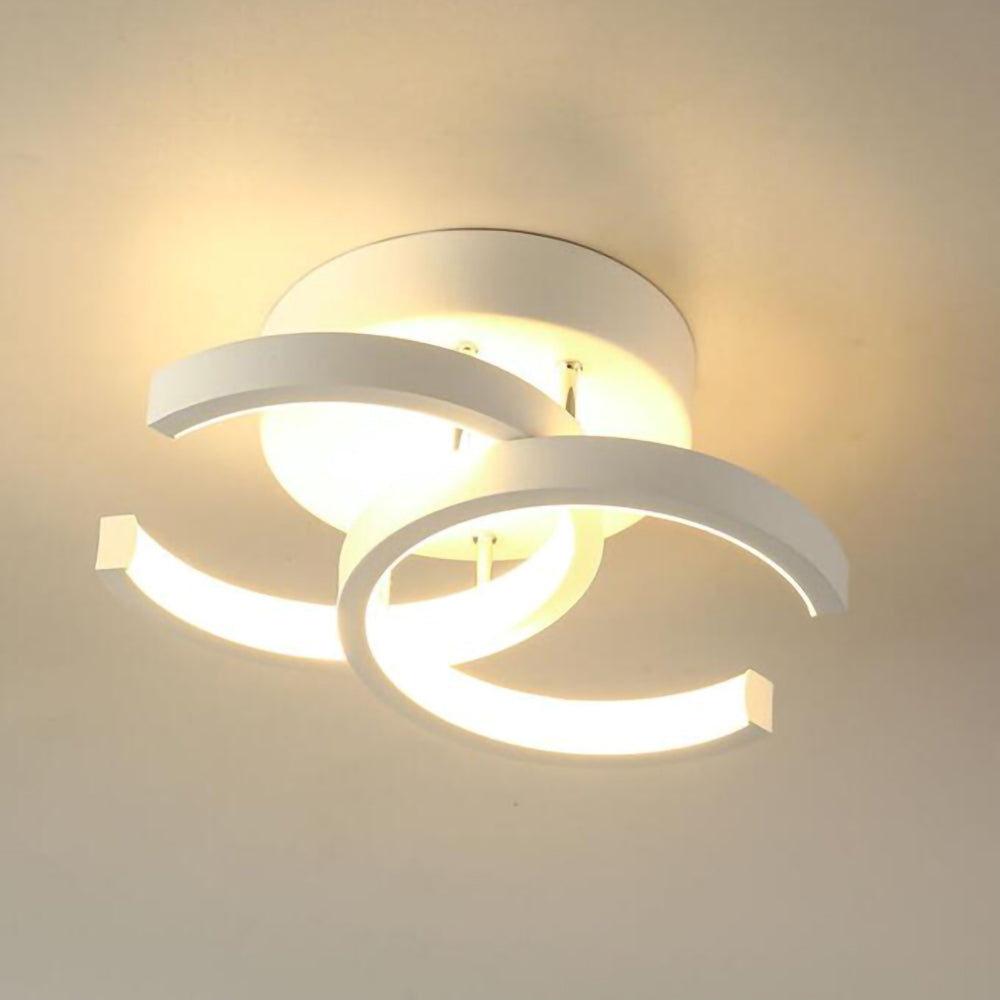 Sleek Modern Metal White LED Ceiling Light Fixture for Contemporary Home Illumination and Stylish Décor