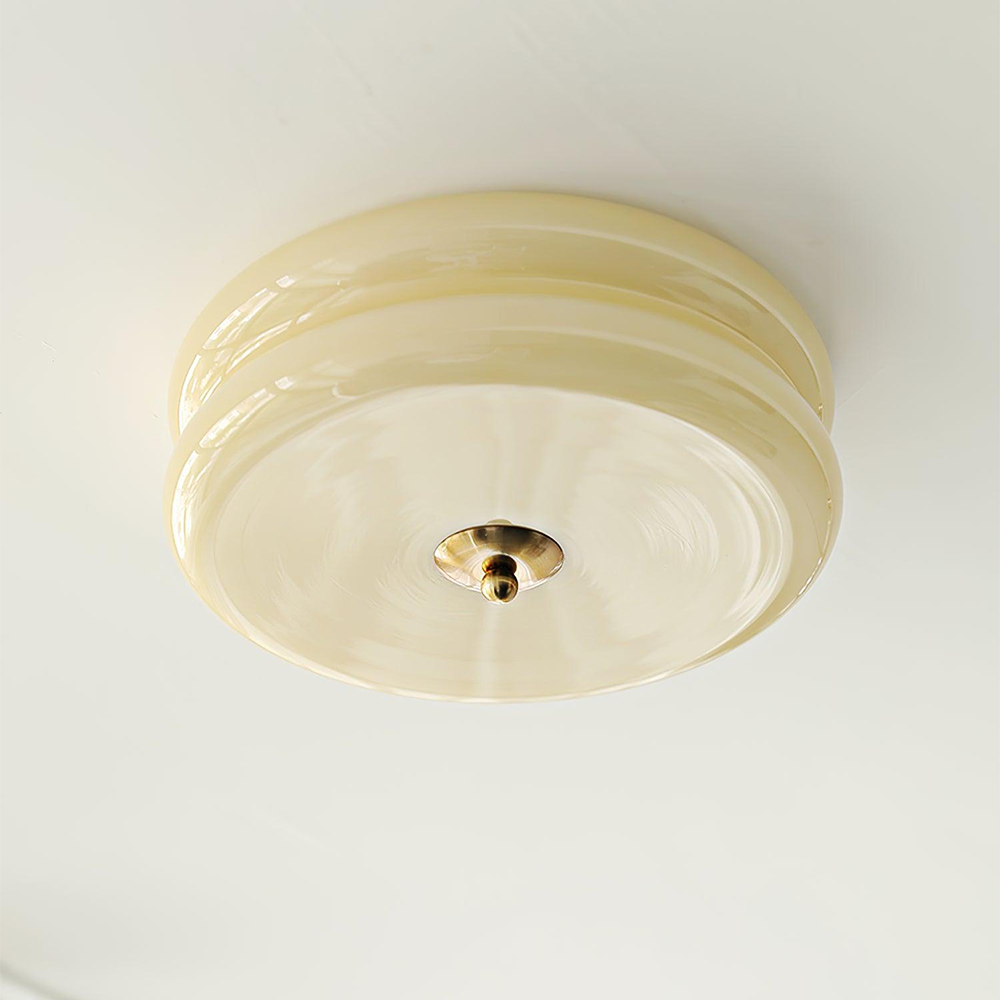 Art Deco Cream Cake Ceiling Light Fixture - Elegant Simple Design for Stylish Home Illumination and Vintage Charm