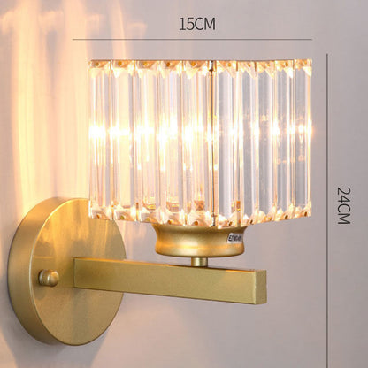 Crystal Glass Wall Light With Modern Arm Design