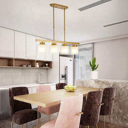 Plafonnier en verre pour îlot de cuisine moderne