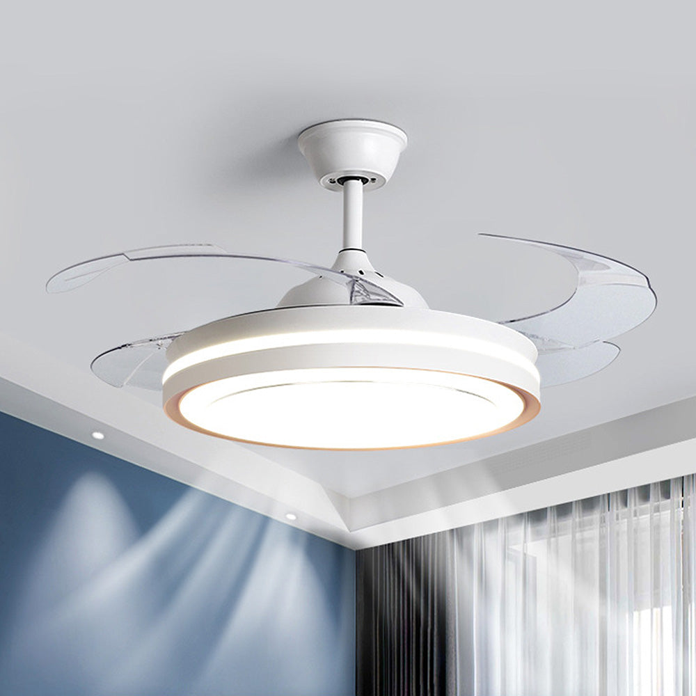 Metal LED Ceiling Fan with Remote Control and Integrated Light – Stylish and Efficient Home Lighting Solution