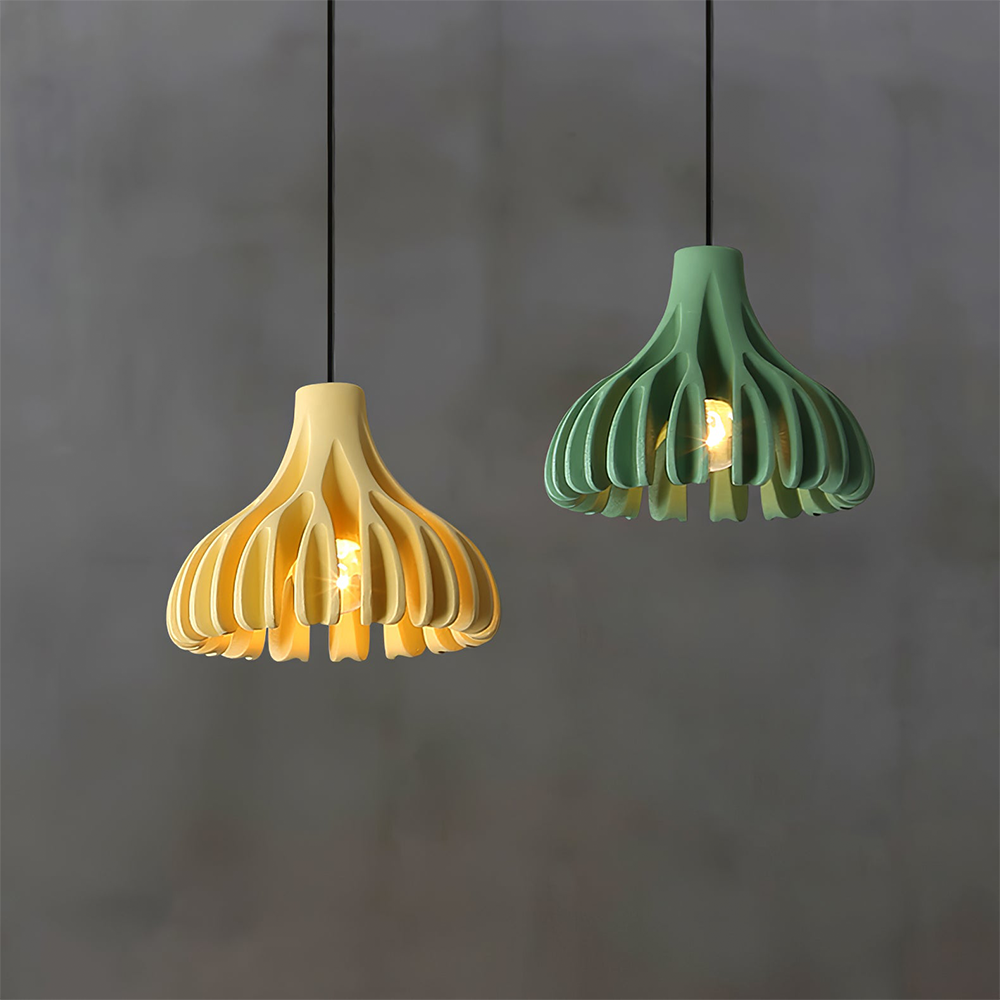 Vibrant Coral Resin Pendant Light - Unique Colourful Hanging Lamp for Stylish Home Décor and Ambient Lighting